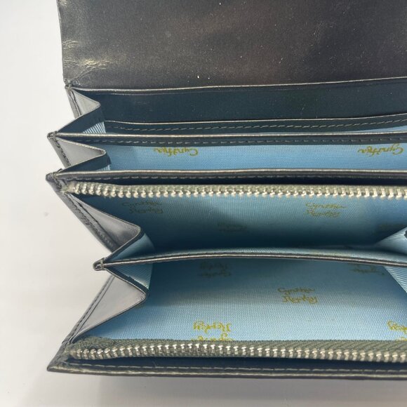 Cynthia Rowley Green Textile Wallet | Classic Snap Closure - Picture 6 of 6